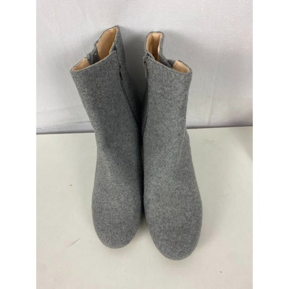 Nine West Gray Wool Dress  Fabric Zip Ankle‎ Boots Women's 9.5